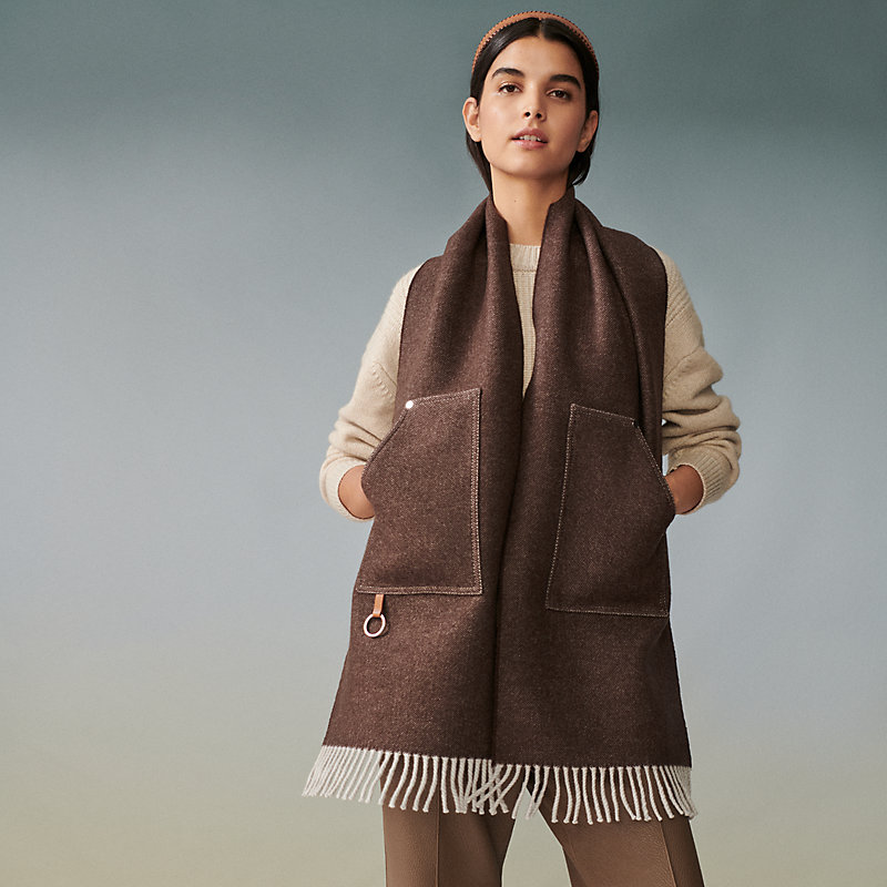 【大人気！】HERMES Echarpe Cargo マフラー デニム生地がかわいい♡【HERMES】Echarpe Cargo マフラー